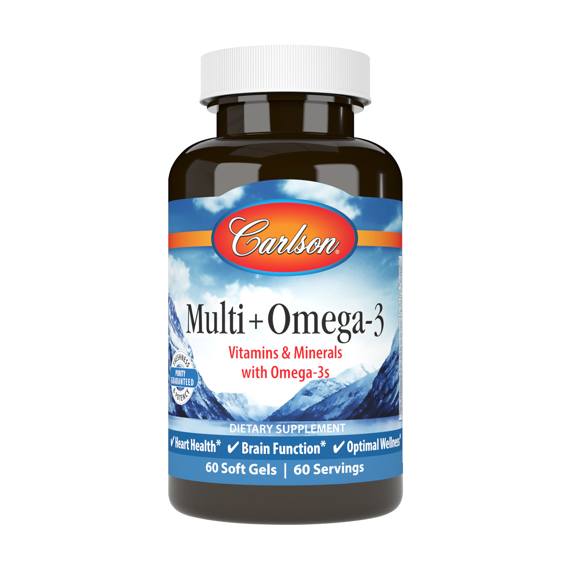 Мультивітаміни Carlson Labs Multi + Omega-3 з Омега-3, 60 гелевих капсул